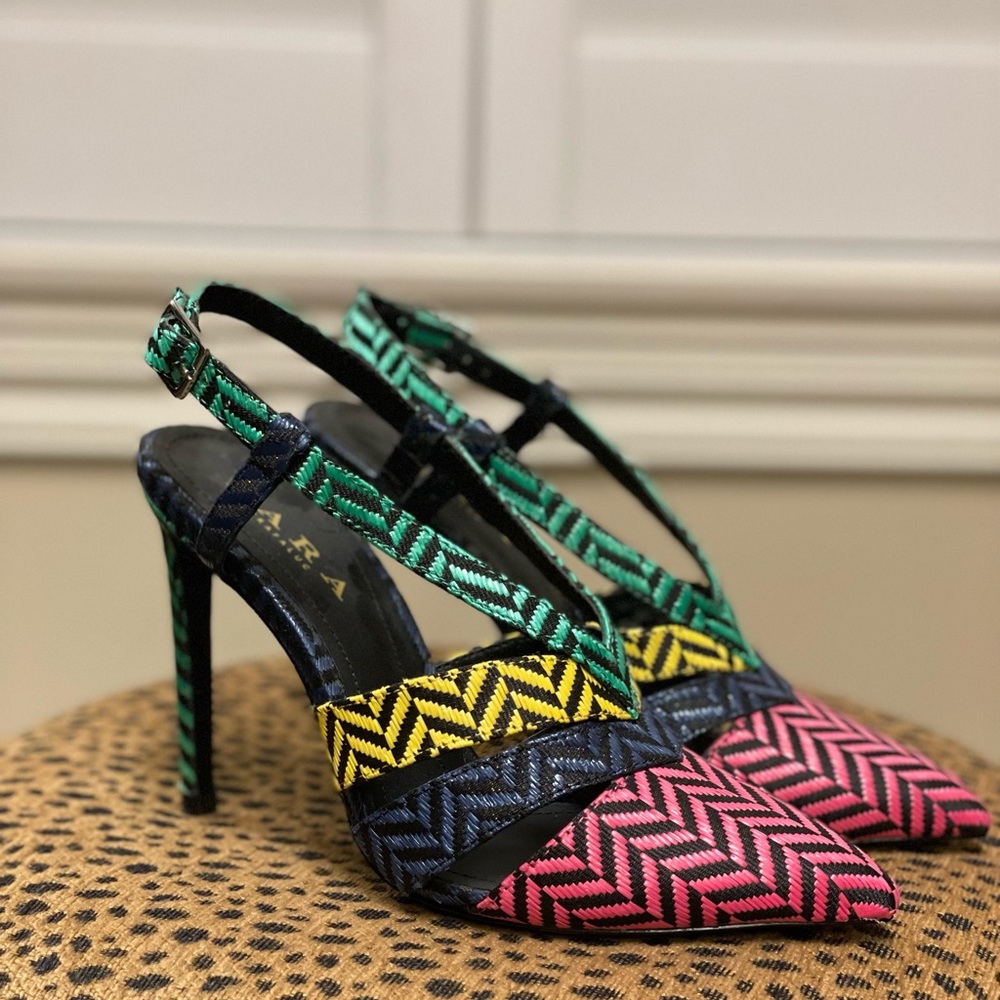 Zara multi colored heels. Size 7